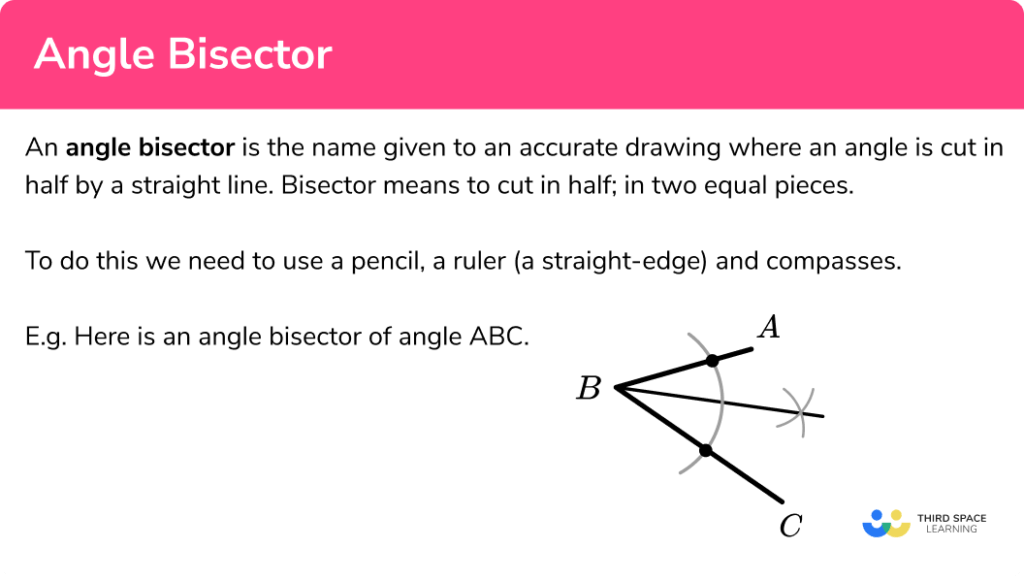 Angle Bisector Gcse Maths Steps Examples And Worksheet 6764