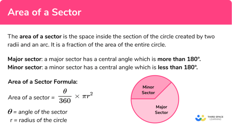 Area Of A Sector - GCSE Maths - Steps, Examples & Worksheet