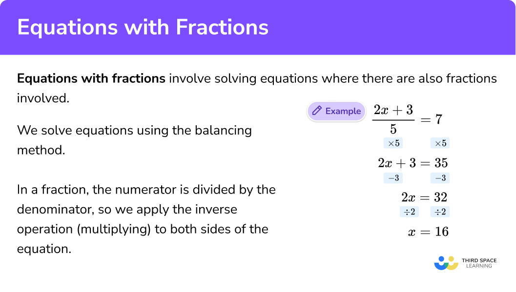 What are equations with fractions?