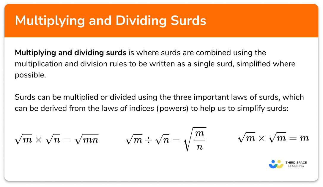 Multiplying And Dividing Surds GCSE Maths Steps Examples