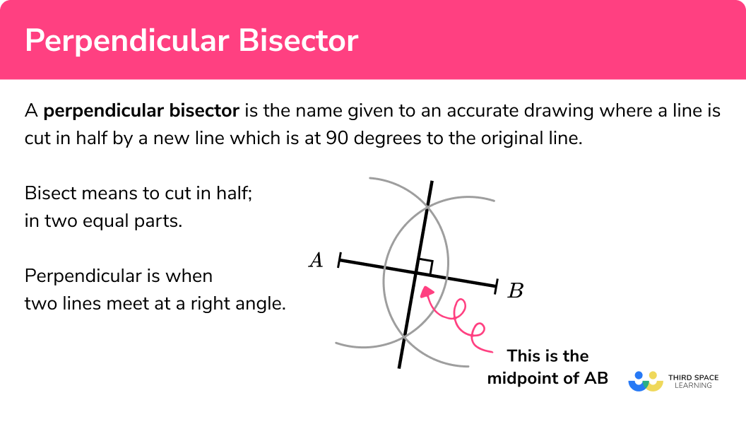 Perpendicular Bisector GCSE Maths Steps Examples Worksheet