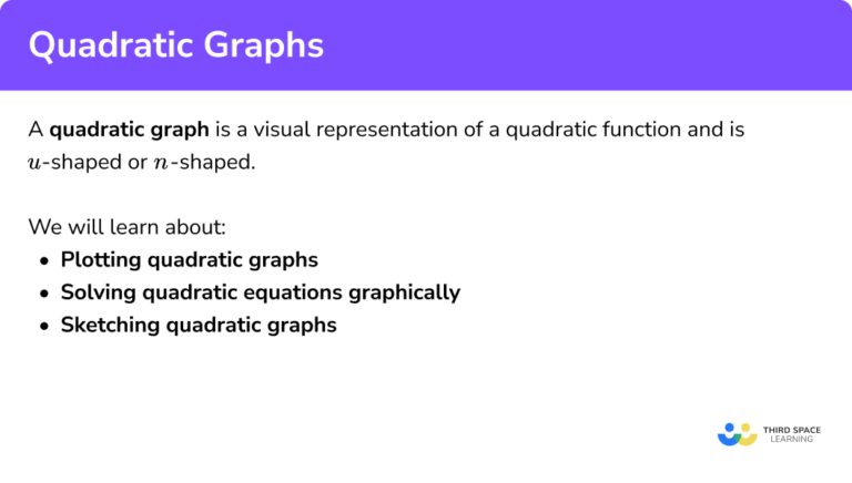 Quadratic Graphs - GCSE Maths - Steps, Examples & Worksheet