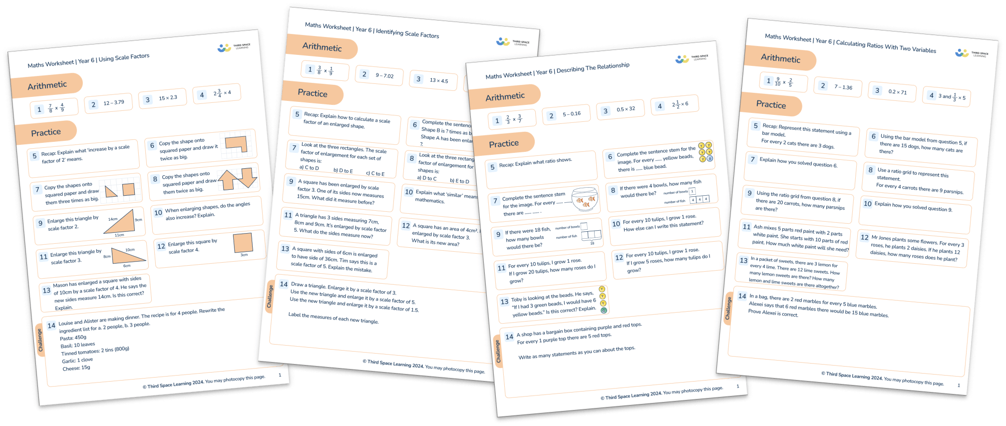 Ratio and Proportion Worksheets Year 6