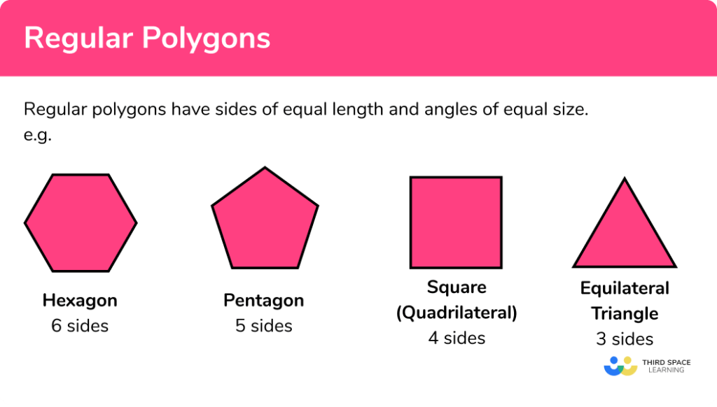 Regular Polygon GCSE Maths Steps Examples Worksheet