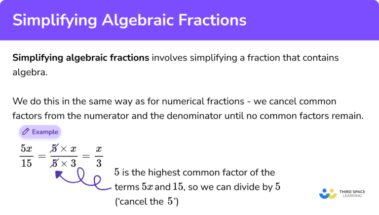 Simplifying Algebraic Fractions Gcse Maths Steps And Examples 0870