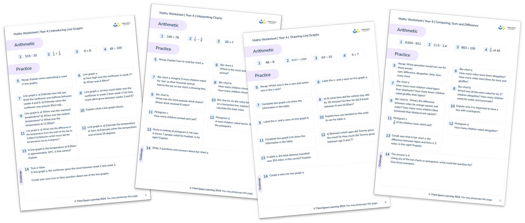 Statistics Worksheets Year 4