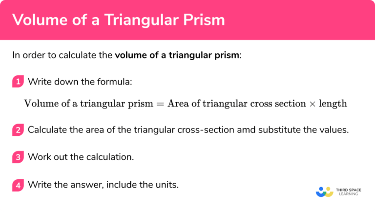 Volume of a Triangular Prism - GCSE Maths - Steps, Examples & Worksheet