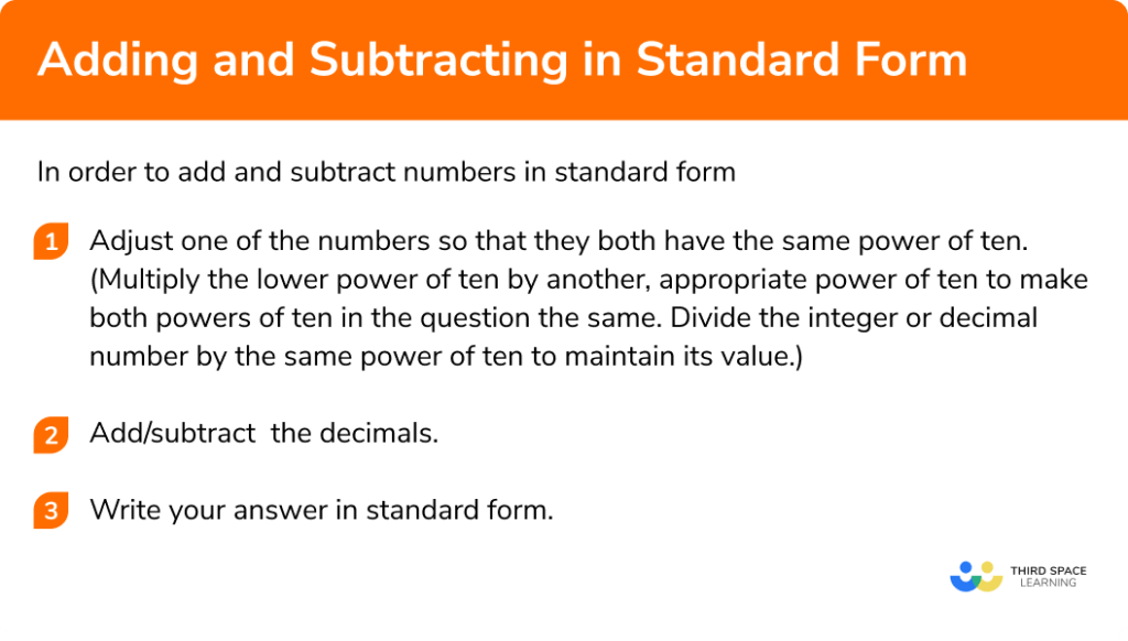 Adding Standard Form GCSE Maths Steps, Examples & Worksheet