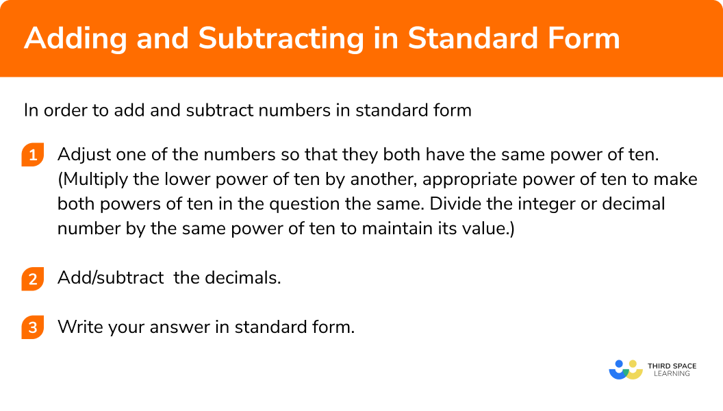 How to add and subtract with standard form