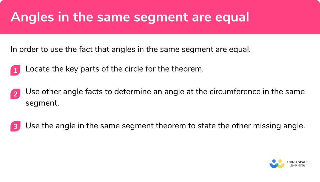 How to use the angle in the same segment theorem