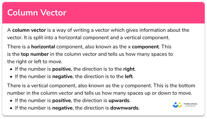 What Does Column Vector Mean In Maths