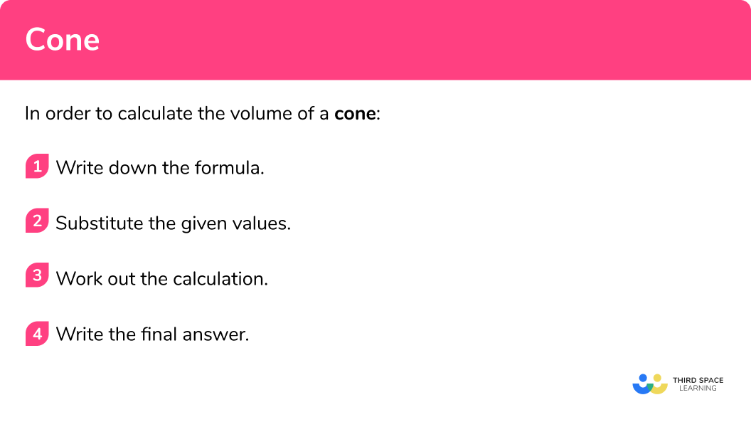 How to calculate the volume of a cone