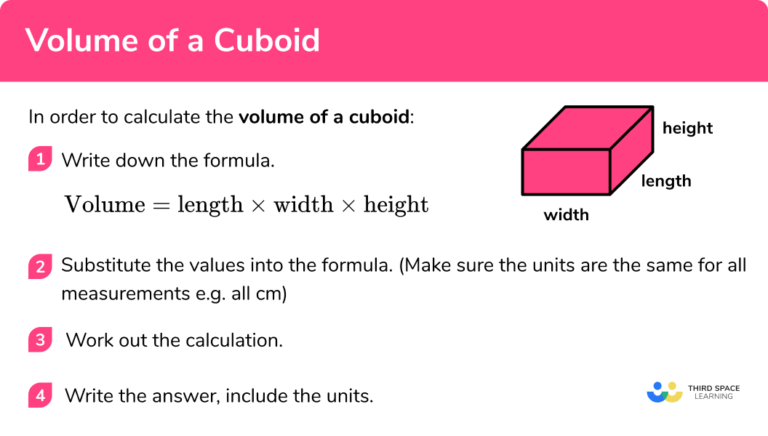 Volume of a Cuboid - GCSE Maths - Steps, Examples & Worksheet