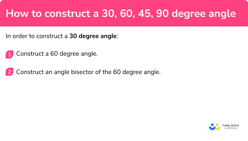 How to construct a 30 degree angle