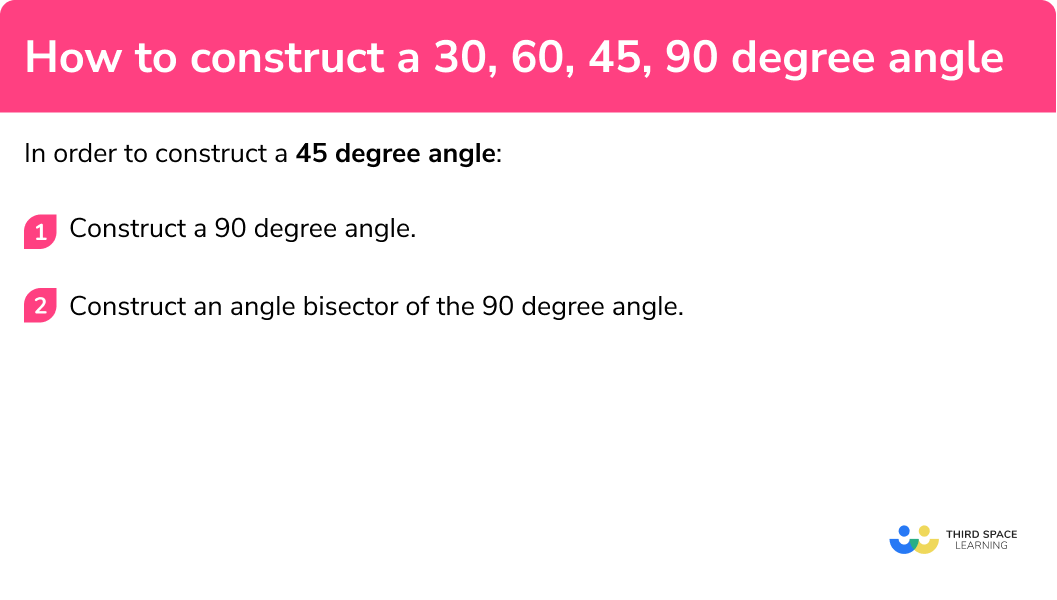 How to construct a 45 degree angle