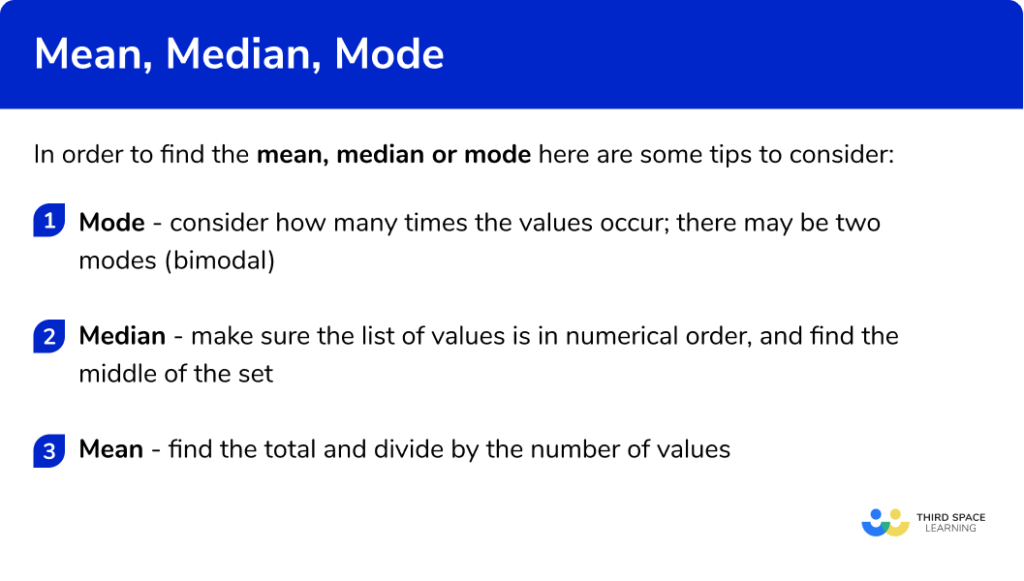 Mean, Median, Mode - GCSE Maths - Steps, Examples & Worksheet