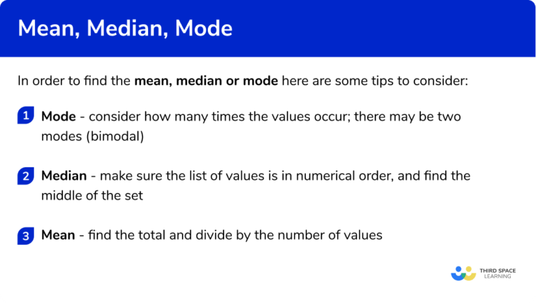 Mean, Median, Mode - GCSE Maths - Steps, Examples & Worksheet