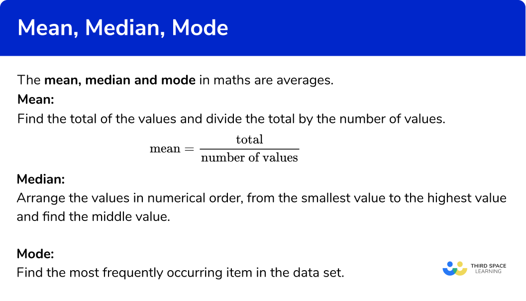 grandioso altura Llamarada Mean, Median, Mode - GCSE Maths - Steps, Examples & Worksheet