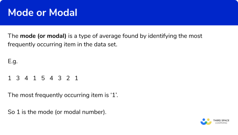 Mode or Modal - GCSE Maths - Steps, Examples & Worksheet