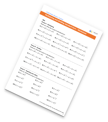 Multiplying And Dividing Standard Form Worksheet