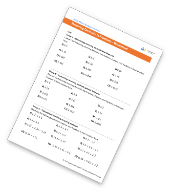 Recurring Decimals To Fractions Worksheet