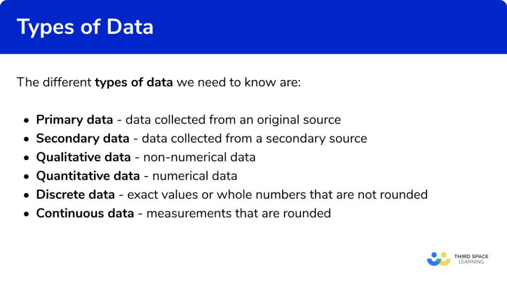 Types of Data - GCSE Maths - Steps, Examples & Worksheet