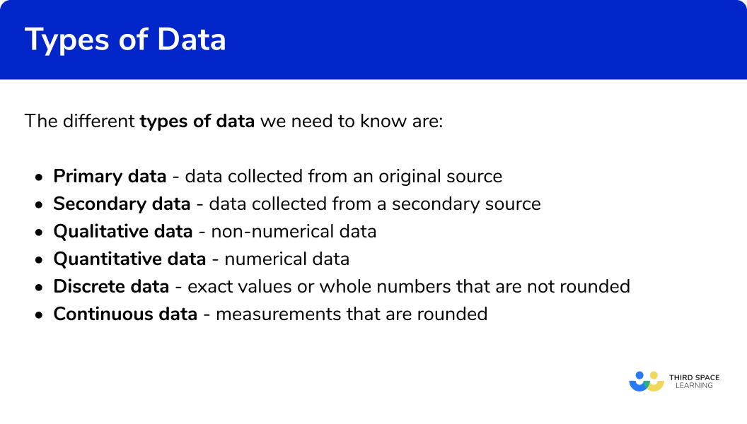 Types Of Data GCSE Maths Steps Examples Worksheet