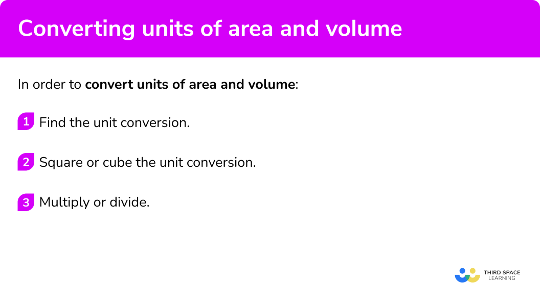 How to convert units of area and volume