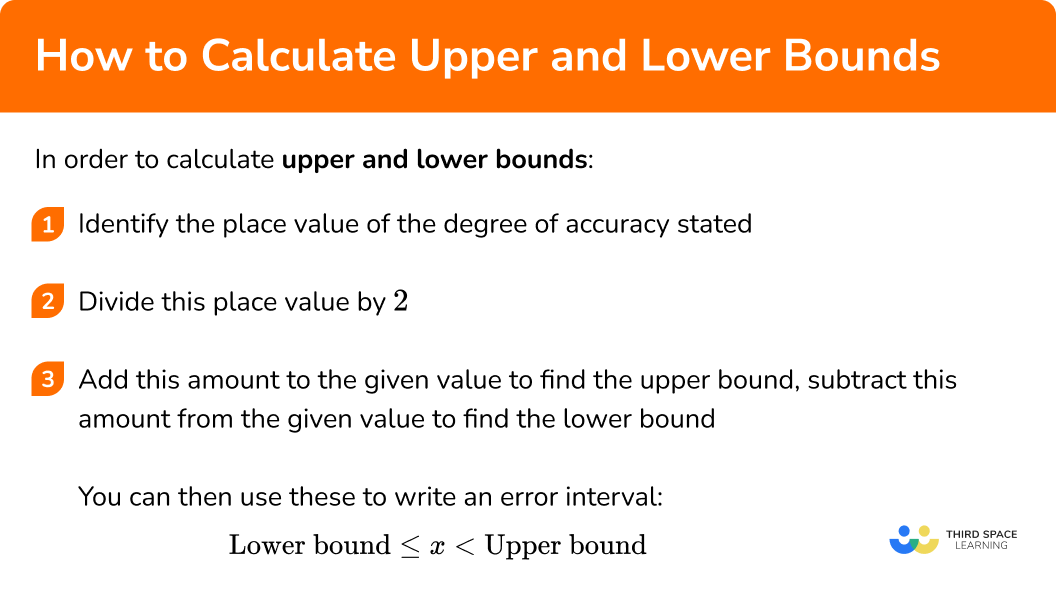 Explain how to calculate upper and lower bounds