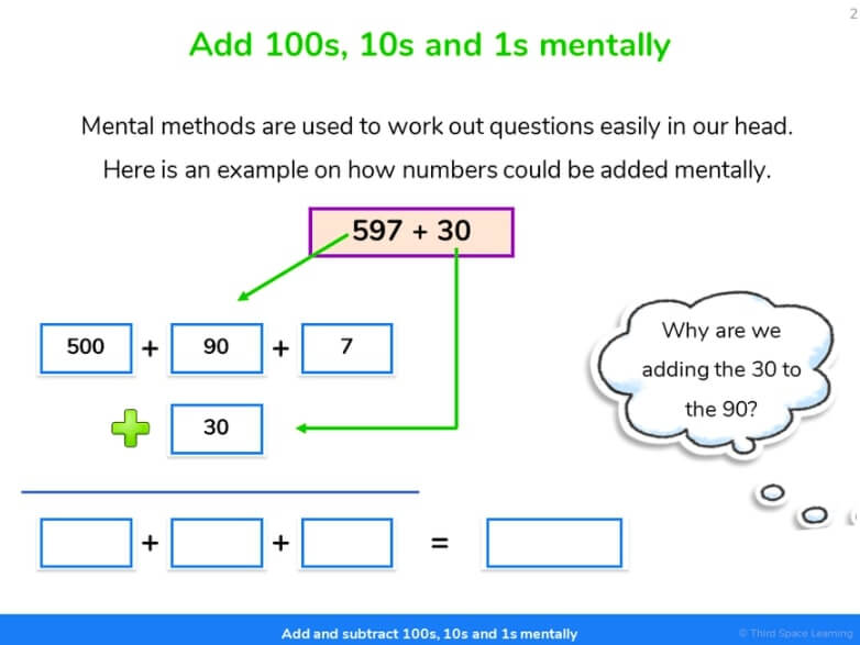 addition mental maths slide