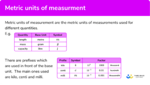 Metric Units Of Measurement - GCSE Maths - Steps And Examples