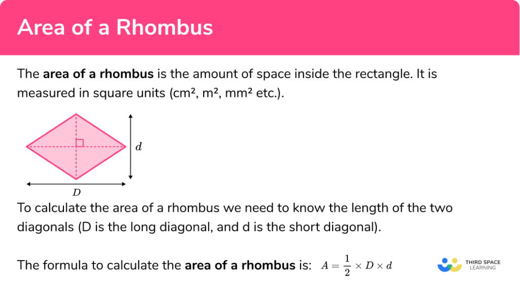 area-of-a-rhombus-gcse-maths-steps-examples-worksheet