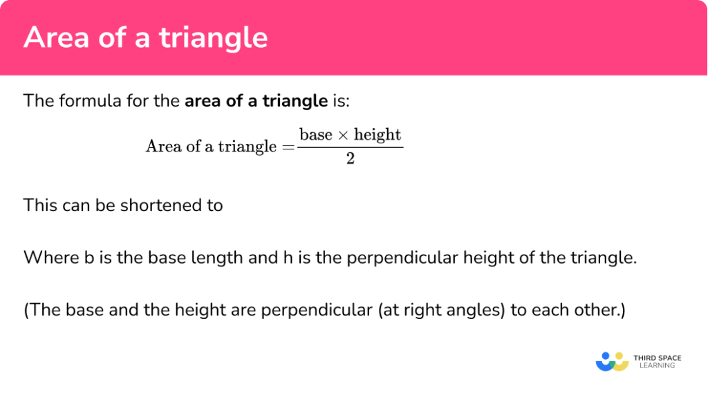 Area Of A Triangle - GCSE Maths - Steps, Examples & Worksheet