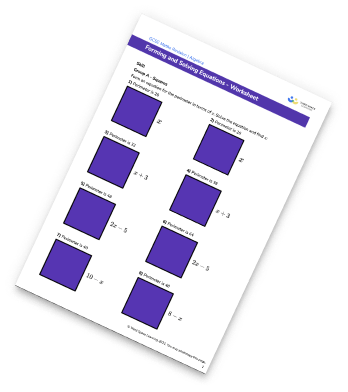 Forming And Solving Equations Worksheet