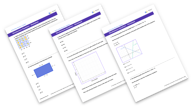 15 Simultaneous Equations Questions And Practice Problems (KS3 & KS4) Worksheet