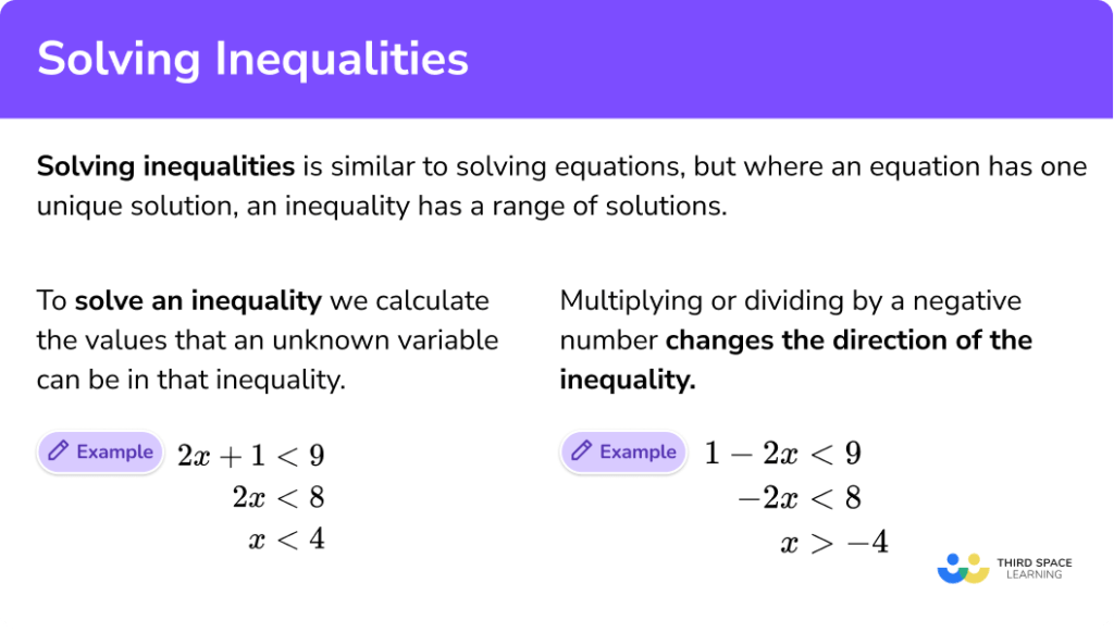 Solving Inequalities - GCSE Maths - Steps, Examples & Worksheet