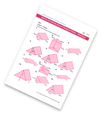 Volume And Surface Area Of A Triangular Prism Worksheet
