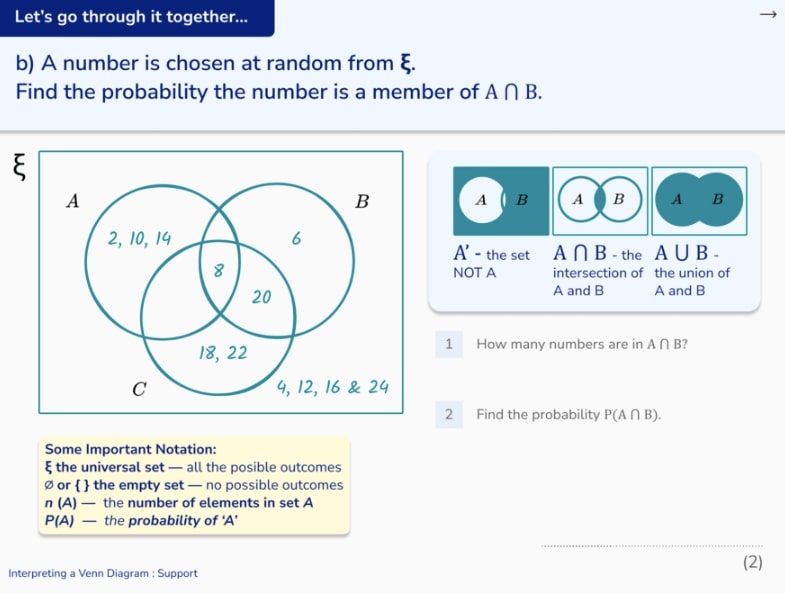 A question on Venn diagrams from third space learning online tutoring