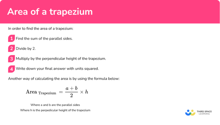 Area Of A Trapezium - Steps, Examples & Worksheet