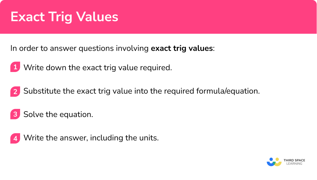 How to answer questions involving exact trig values