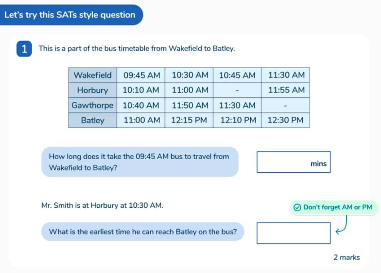 SATs revision question slide. 