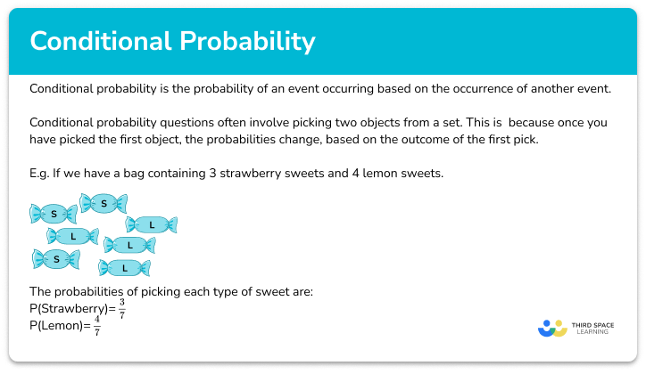 Conditional Probability GCSE Maths Steps Examples Worksheet