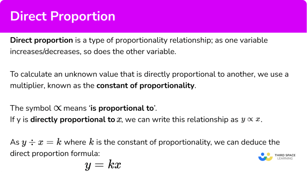 Direct Proportion - GCSE Maths - Steps, Examples & Worksheet