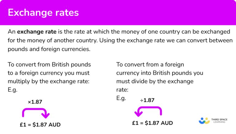 Exchange Rates - GCSE Maths - Steps, Examples & Worksheet