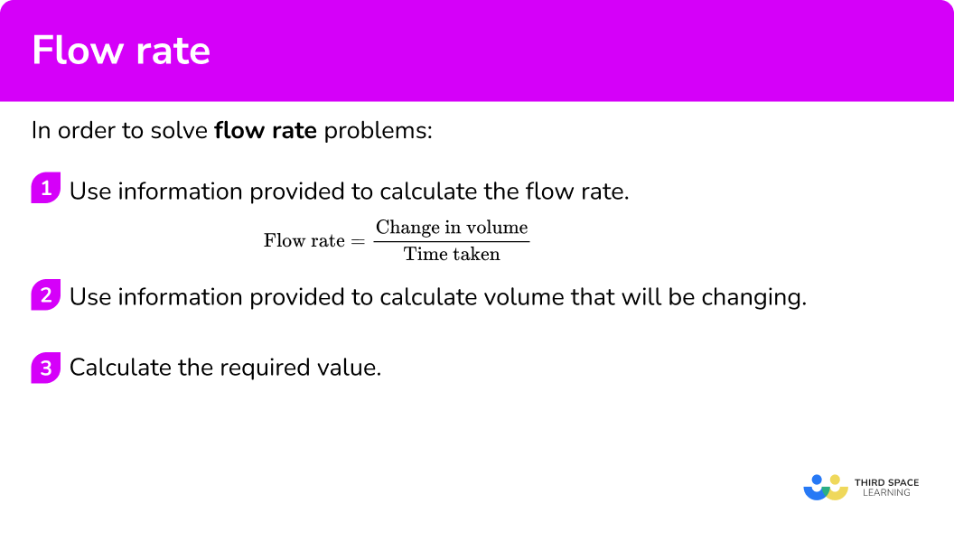 Explain how to solve flow rate problems