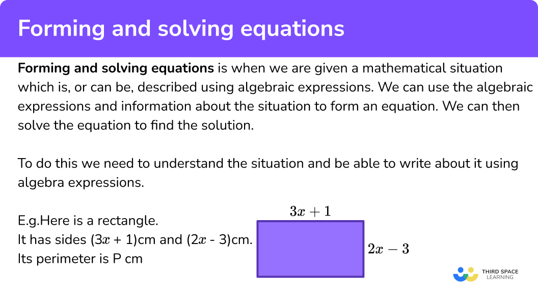 What is forming and solving equations?