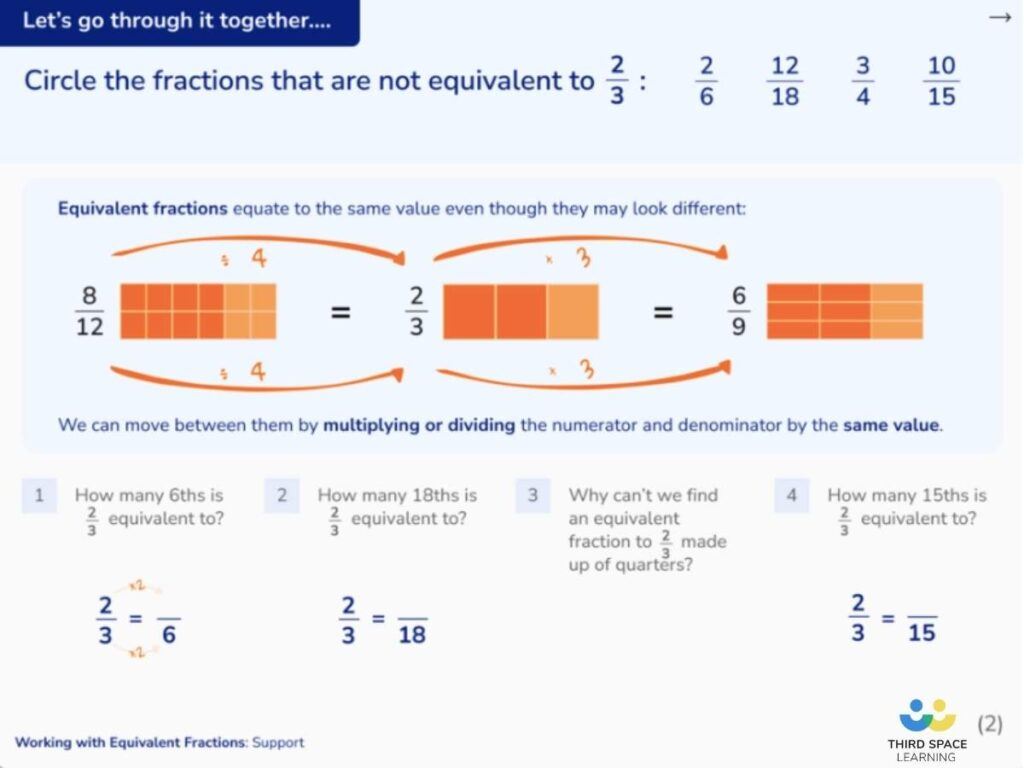 worked example gcse fractions problem. 