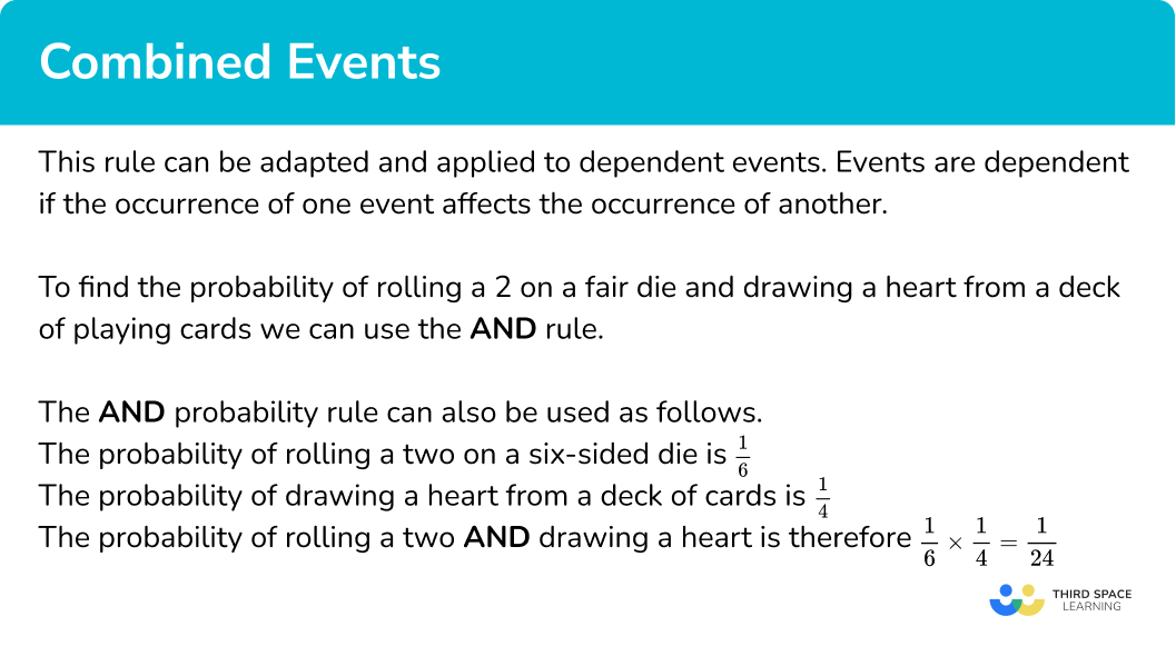 Combined Events Probability GCSE Maths Steps Examples