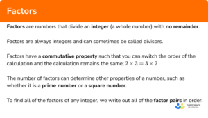 Factors GCSE Maths Steps Examples Worksheet