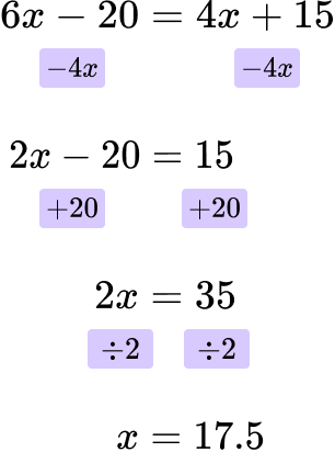 Forming and solving equations example 3 step 3